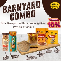 Barnyard combo - BUY Barnyard combo(Noodles,Pasta,Sevai,Rice 1kg,cookies,Almond hearts) @502/-(Worth of 558/-)