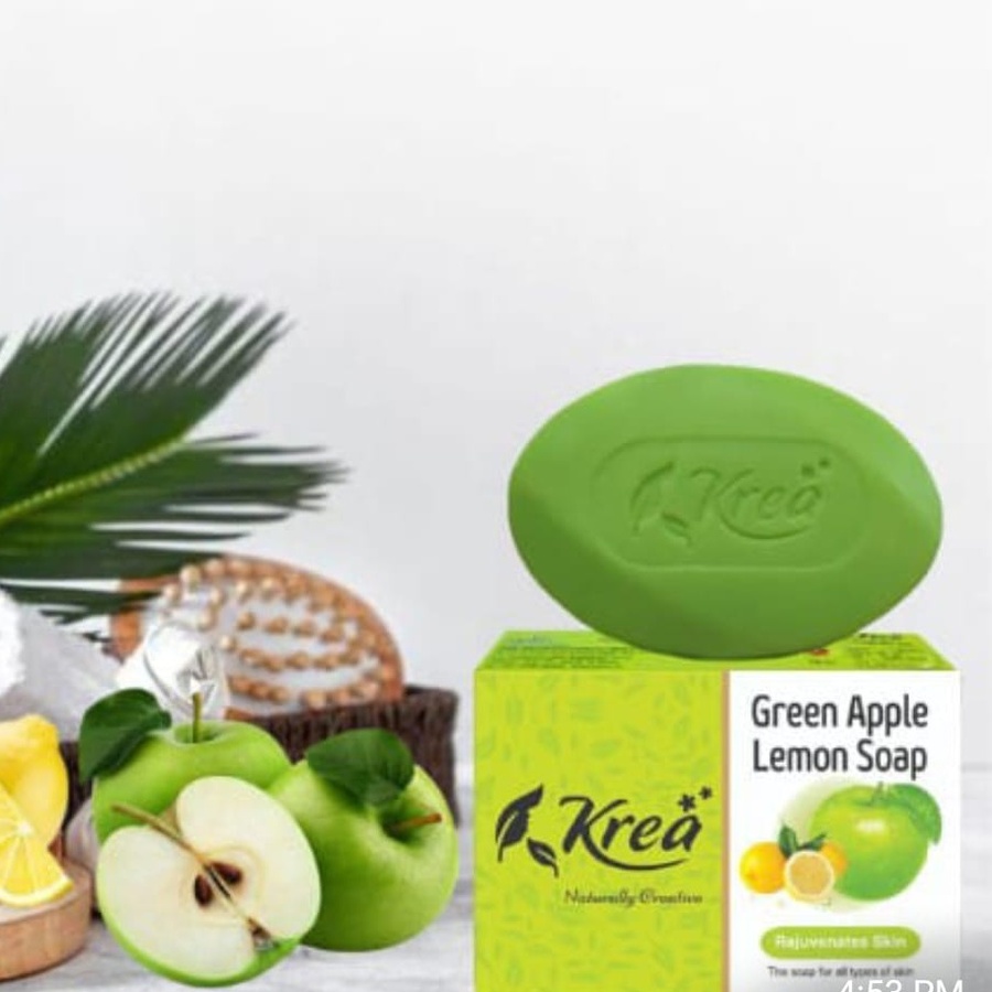 Krea Green Apple and Lemon Soap, Skin Rejuvenating Soap, 100gm